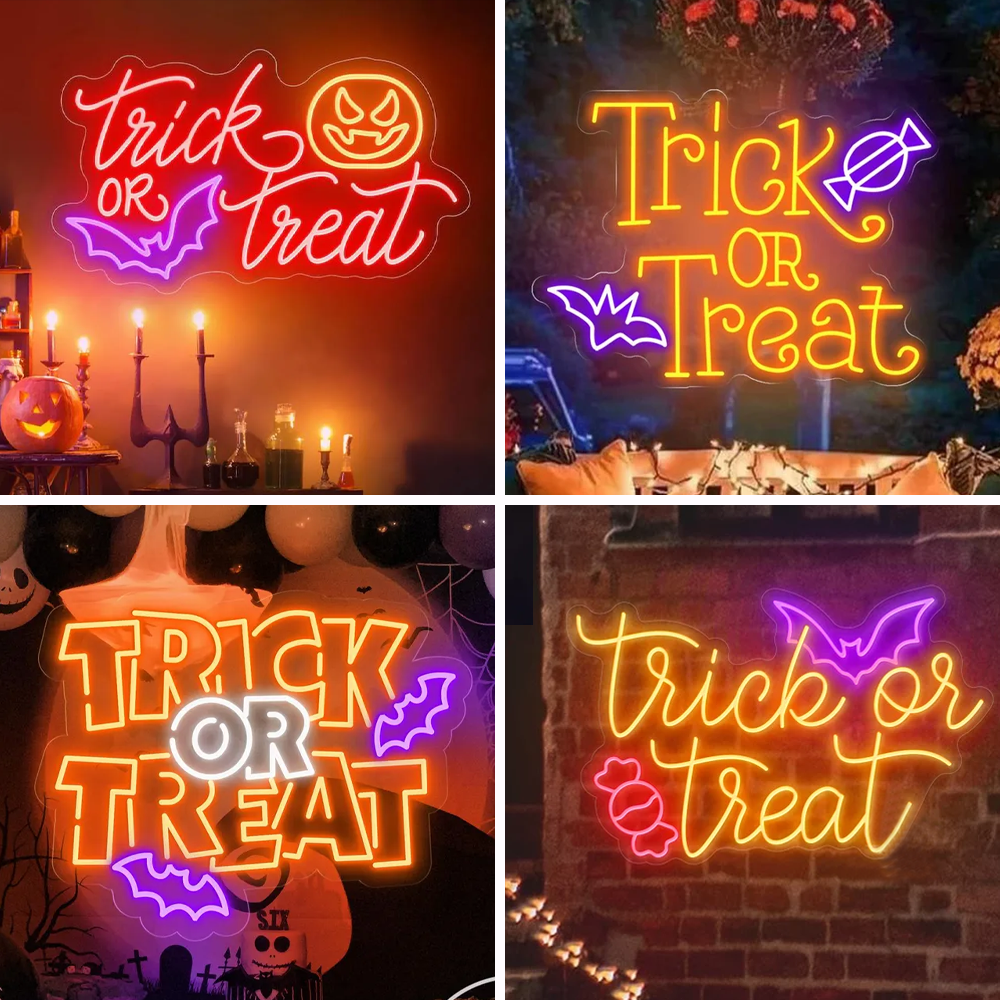 Trick Or Treat Neon Led Sign H - Home Decor Lighting Tricks reseña y precio