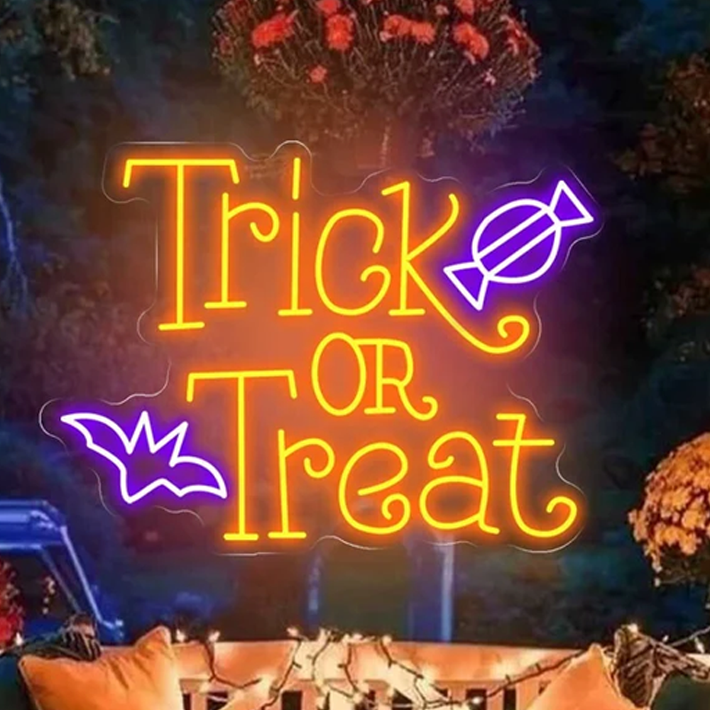 Trick Or Treat Neon Led Sign H - Home Decor Lighting Tricks reseña y precio