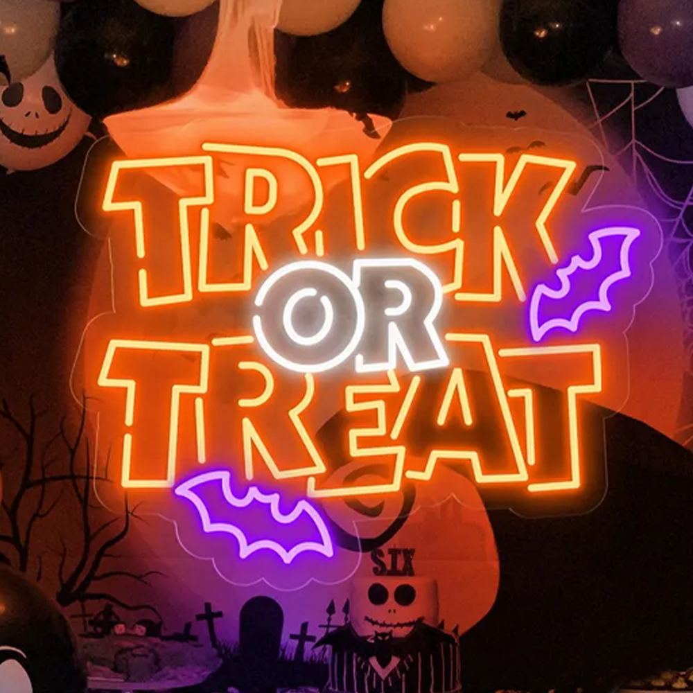 Trick Or Treat Neon Led Sign H - Home Decor Lighting Tricks reseña y precio