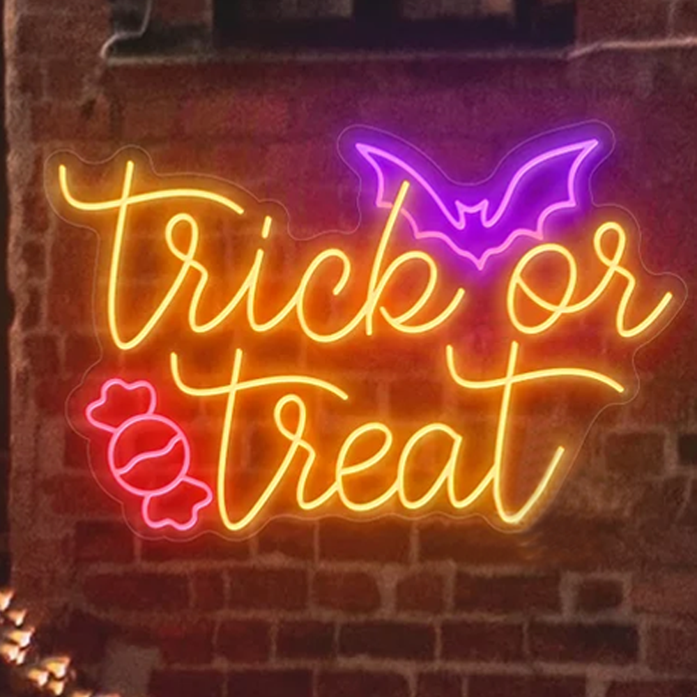 Trick Or Treat Neon Led Sign H - Home Decor Lighting Tricks reseña y precio
