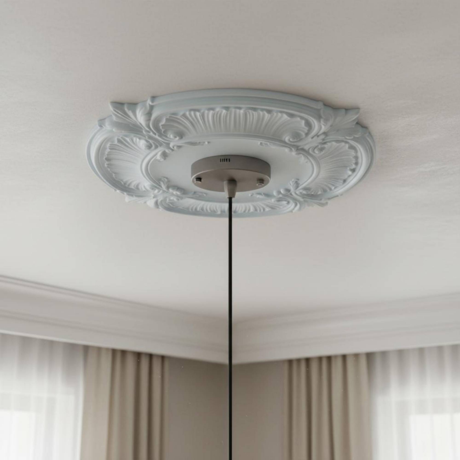 Round PU Ceiling Medallion Fre - Lighting Decor reseña y precio