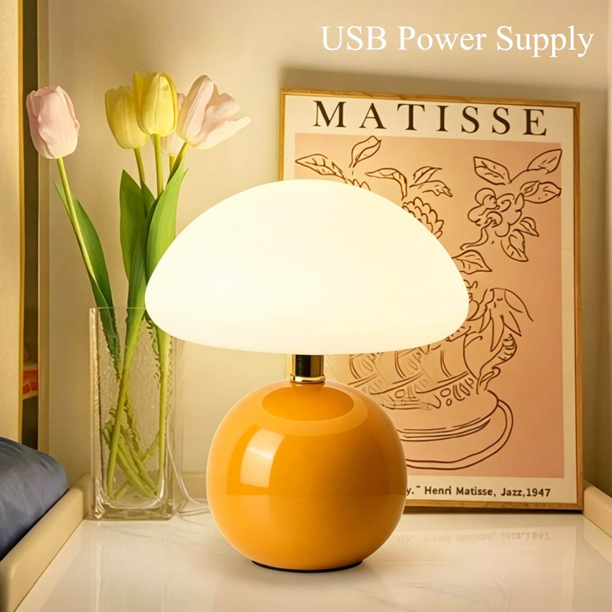 Cream Style Mushroom Table Lam - Mushroom Table Lamp reseña y precio