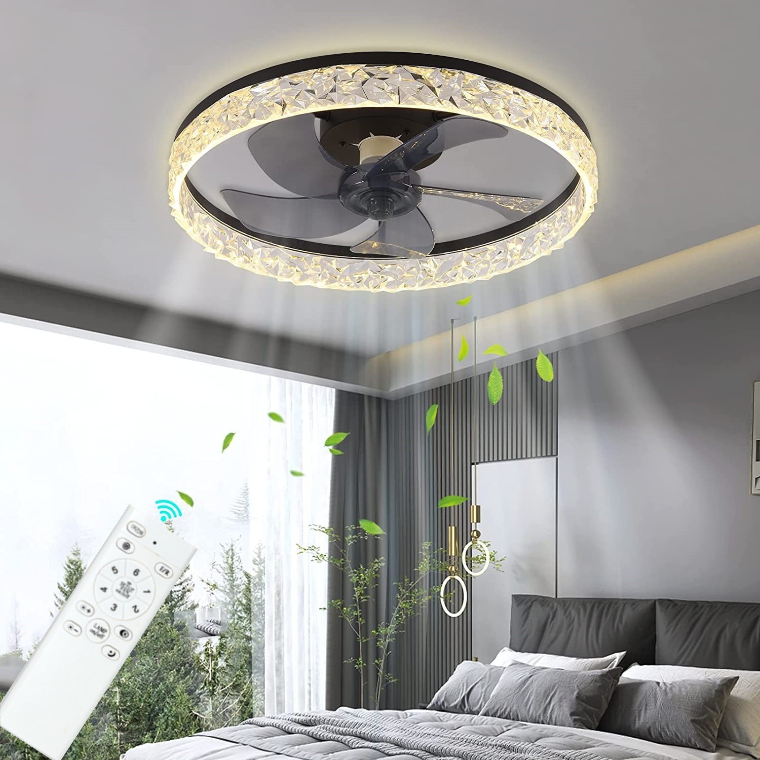 Round Ceiling Fan with Light a - Decor Lighting Ceiling Fans reseña y precio