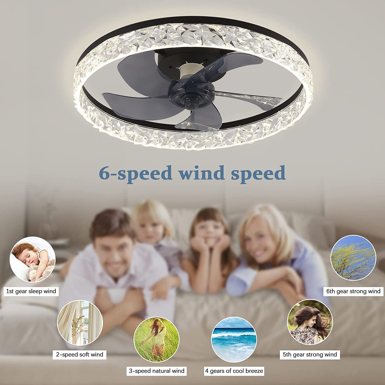 Round Ceiling Fan with Light a - Decor Lighting Ceiling Fans reseña y precio