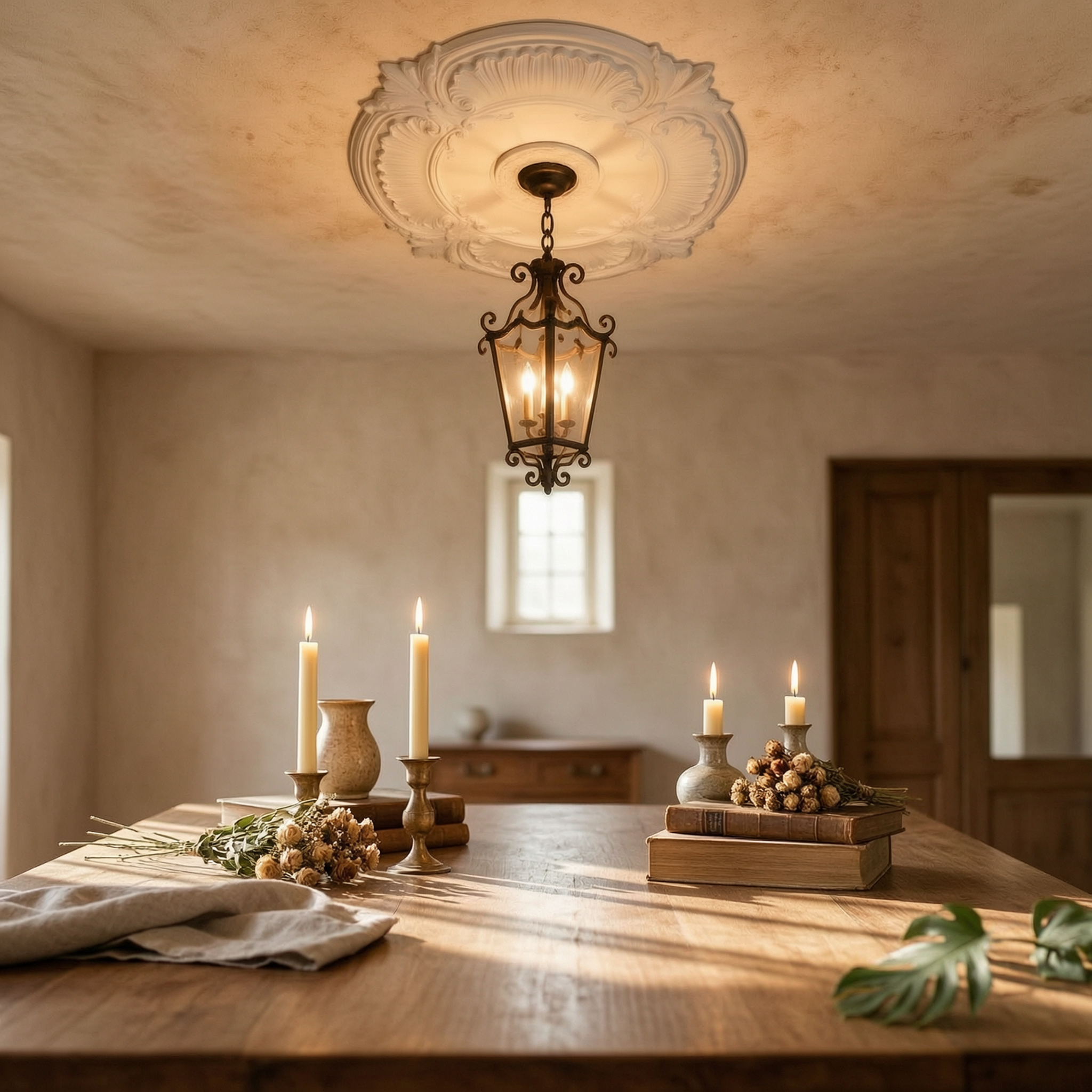 Round PU Ceiling Medallion Orn - Lighting Decor reseña y precio