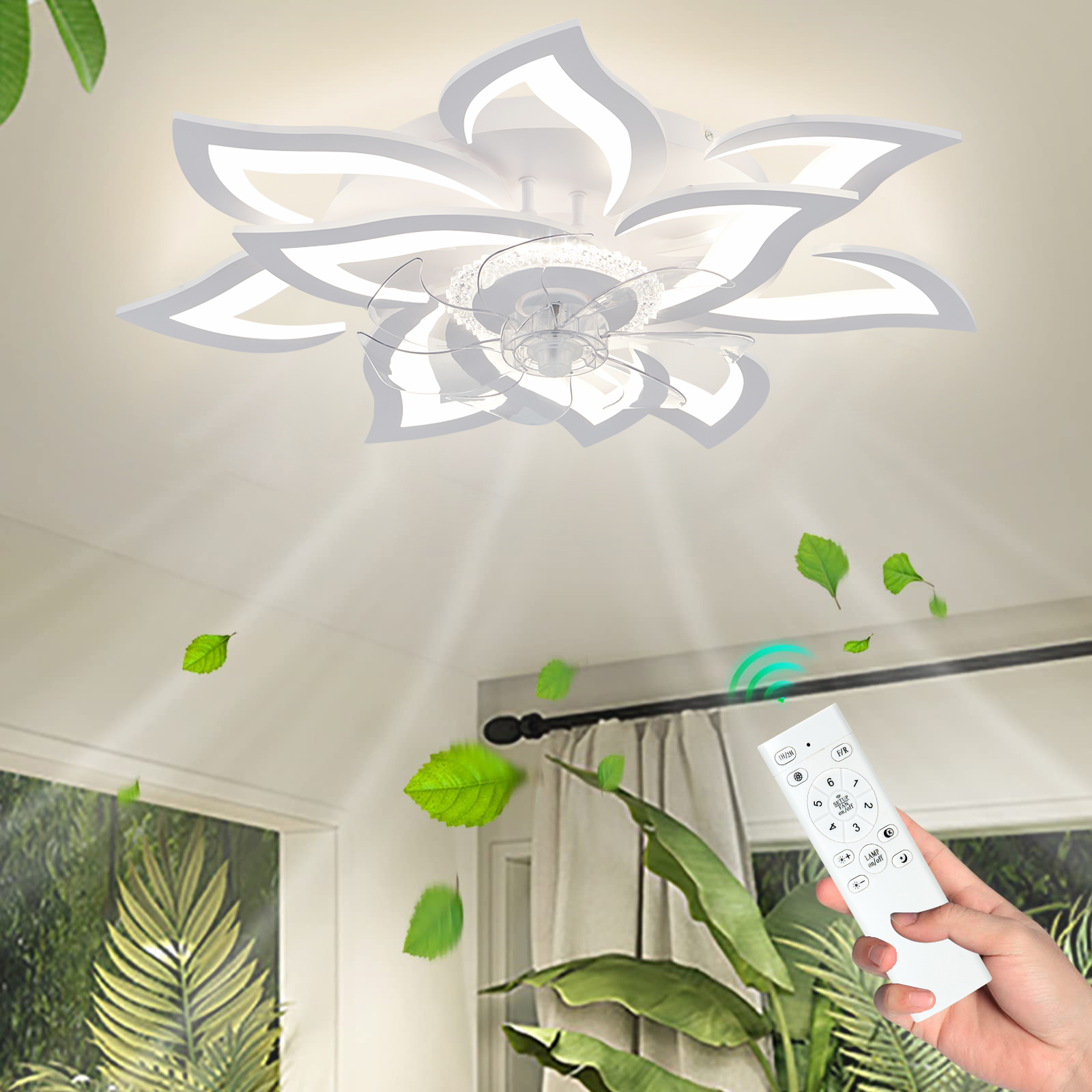 Flower Ceiling Fan with Lighti - Decor Lighting Ceiling Fans reseña y precio