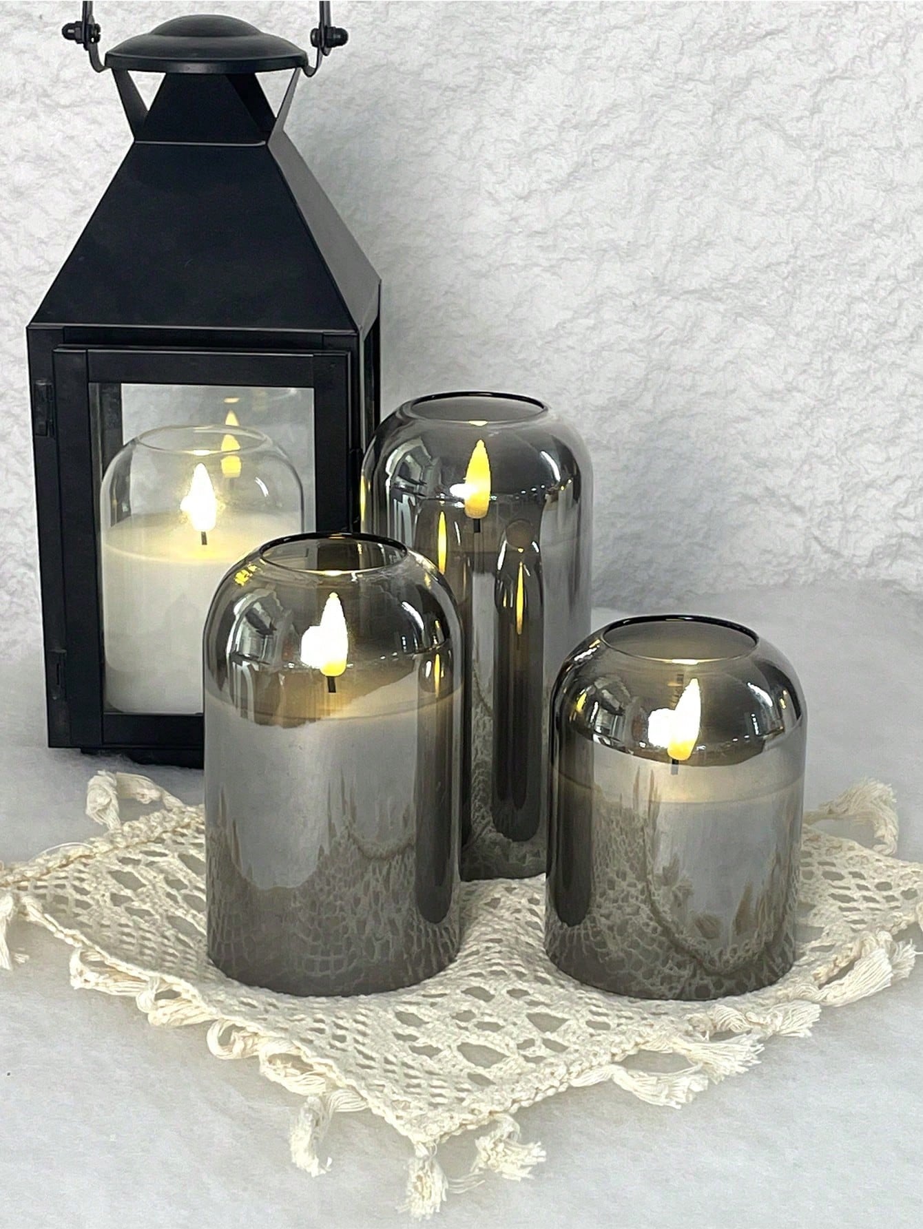 3 Pack Grey Flameless LED Cand - Lighting Decor reseña y precio